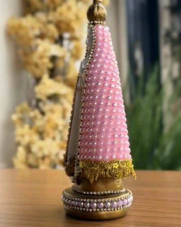Afeto Presentes Religiosos - Imagem Sacra - Nossa Senhora Aparecida - 20cm - em gesso - com pérolas