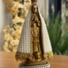 Afeto Presentes Religiosos - Imagem Sacra - Nossa Senhora Aparecida - 20cm - em gesso - com pérolas