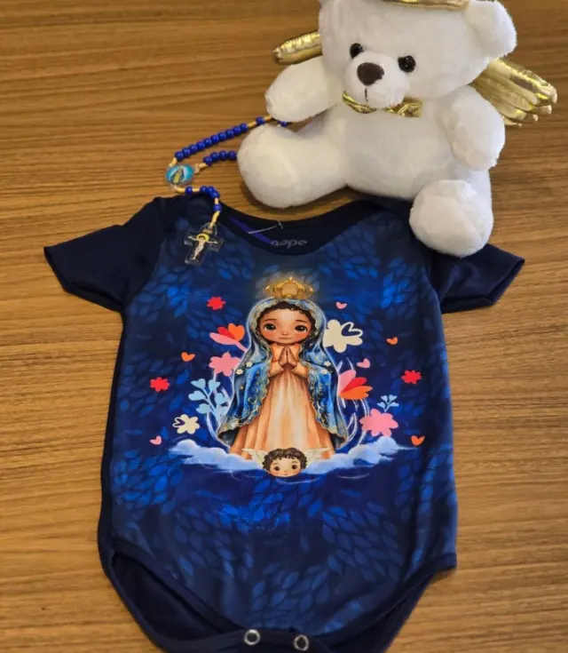 Afeto Presentes Religiosos - Boby Infantil - Nossa Senhora Aparecida - Azul
