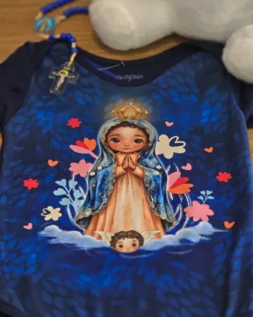 Afeto Presentes Religiosos - Boby Infantil - Nossa Senhora Aparecida - Azul