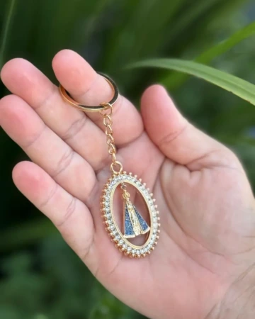 Afeto Presentes Religiosos - Chaveiro Dezena Aberta com medalha de São Bento em Ouro Velho (cópia)
