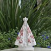 Afeto Presentes Religiosos - Artesanal - Mãe Aparecida - 21,5cm - em gesso - com aplicação em flores