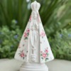 Afeto Presentes Religiosos - Artesanal - Mãe Aparecida - 21,5cm - em gesso - com aplicação em flores