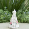 Afeto Presentes Religiosos - Artesanal - Mãe Aparecida - com aplicação em flores -  21,5cm - em gesso