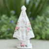 Afeto Presentes Religiosos - Artesanal - Mãe Aparecida - com aplicação em flores -  21,5cm - em gesso