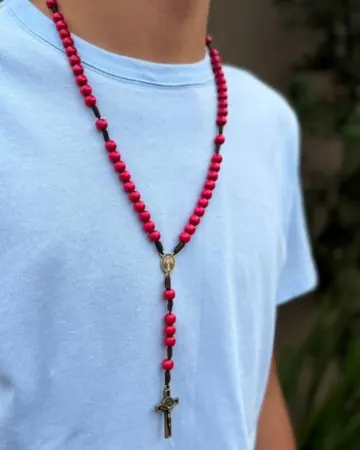 Afeto Presentes Religiosos - Colar Terço Acampamento - Azul