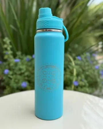 Afeto Presentes Religiosos - Garrafa Térmica - São Miguel Arcanjo - 800ml - em alumínio - laranja