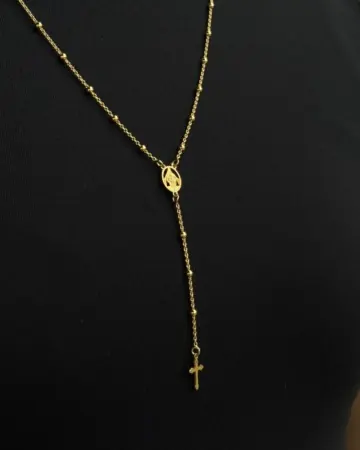Afeto Presentes Religiosos - Gargantilha - Nossa Senhora Aparecida, Sagrado Coração e Cruz - 44cm (cópia)
