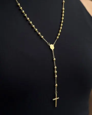 Afeto Presentes Religiosos - Gargantilha - Nossa Senhora Aparecida, Sagrado Coração e Cruz - 44cm (cópia)