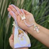 Afeto Presentes Religiosos - Terço Anjo da Guarda Branco - Com Saquinho
